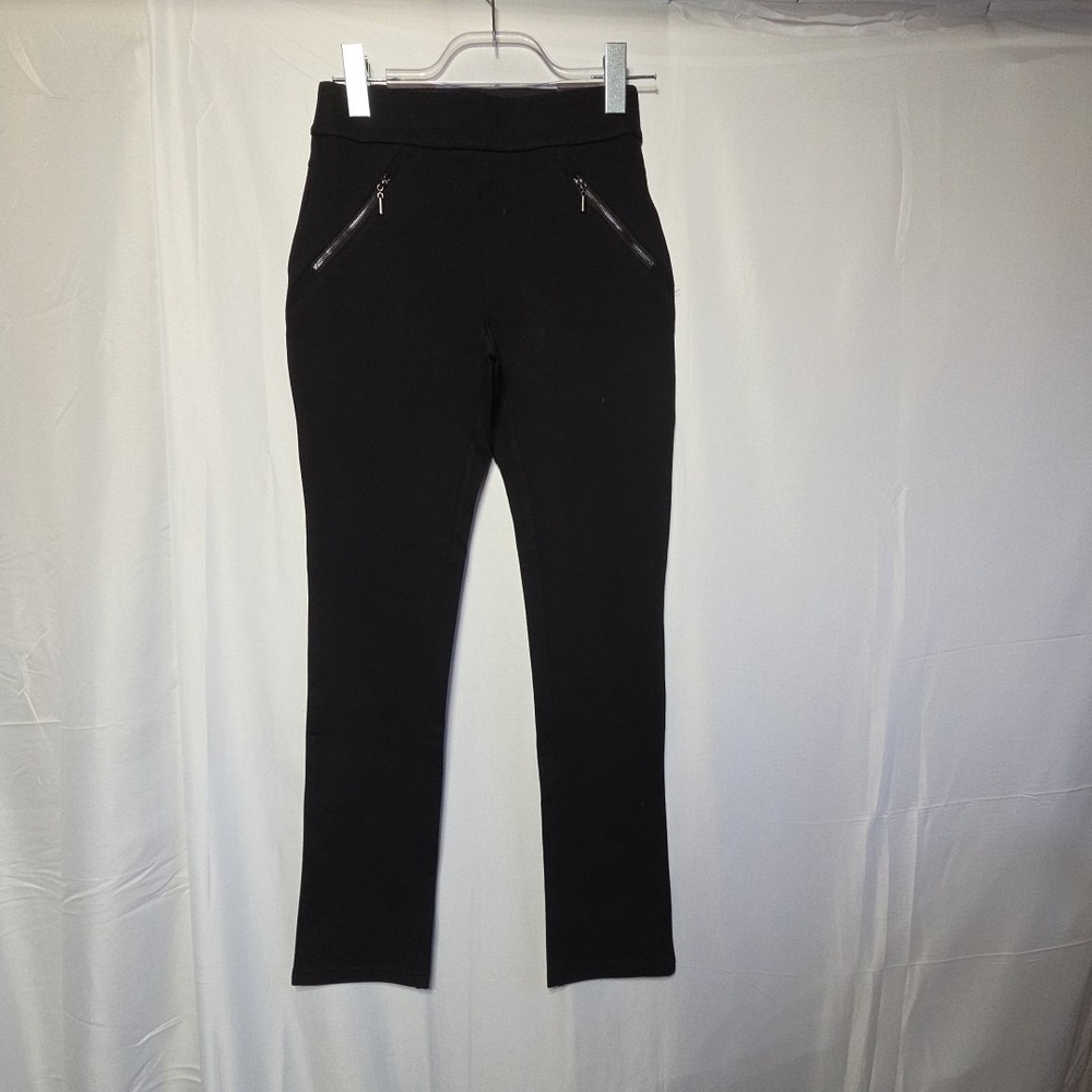 Carmen Marc Valvo Black Mid Rise Skinny Pants XS‎ Stretch Zip Pockets NWT